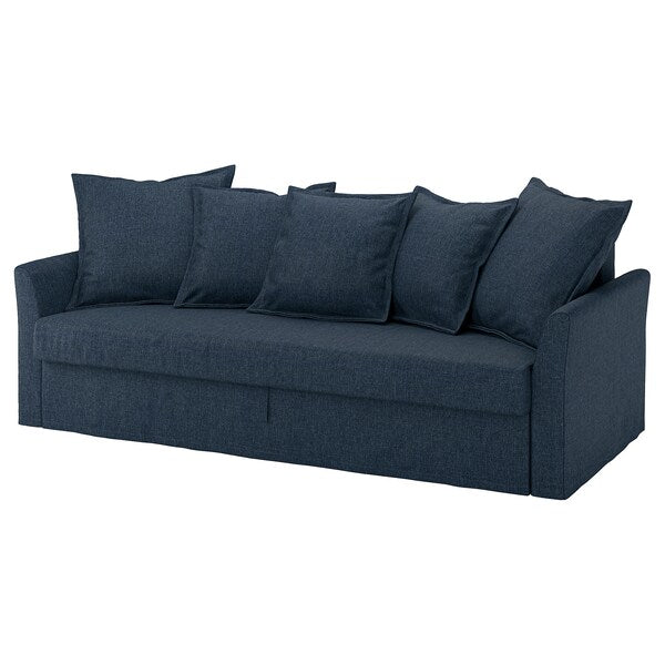 HOLMSUND - 3-seater sofa bed, Kilanda dark blue - best price from Maltashopper.com 09516928