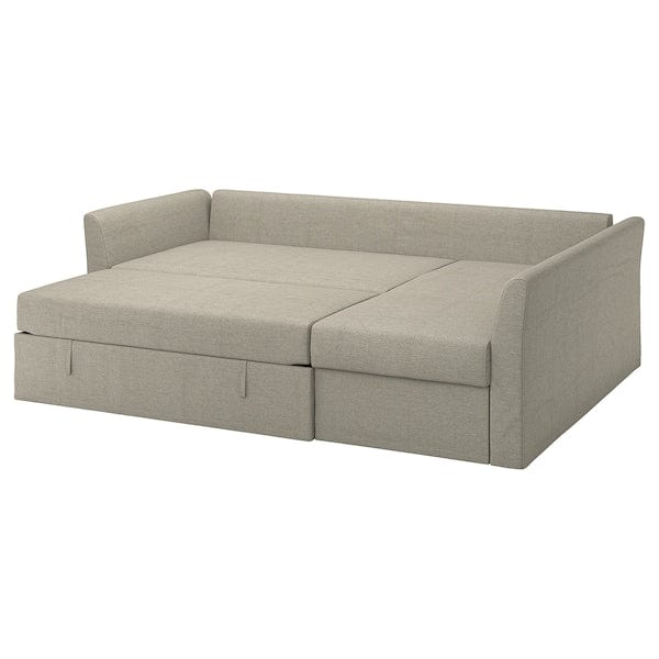 Ikea HOLMSUND - Corner sofa bed, Borgunda beige