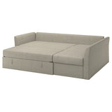 HOLMSUND corner sofa-bed, Borgunda beige, 230 cm