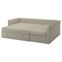 HOLMSUND corner sofa-bed, Borgunda beige, 230 cm