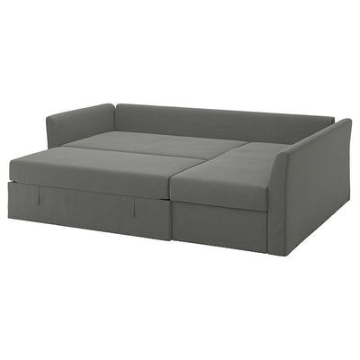 HOLMSUND - Corner sofa bed, Borgunda dark grey - best price from Maltashopper.com 69516893