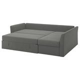 HOLMSUND corner sofa-bed, Borgunda dark grey, 230 cm