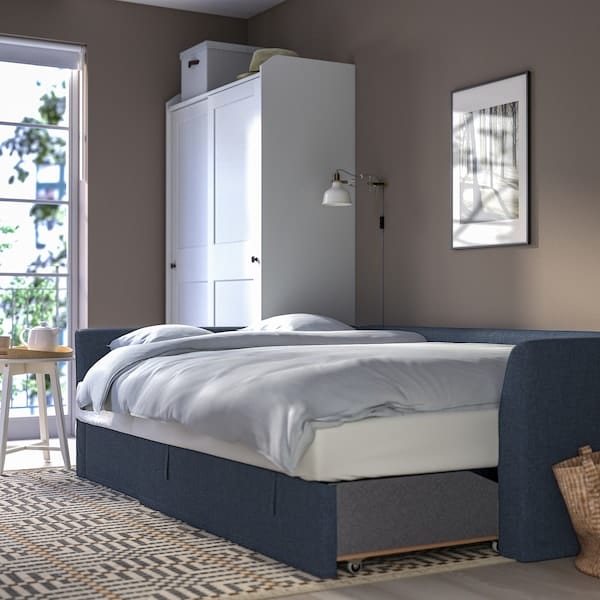 Ikea HOLMSUND - Corner sofa bed, Kilanda dark blue