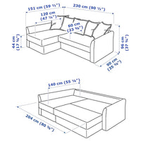 HOLMSUND - Corner sofa bed, Kilanda dove-grey - best price from Maltashopper.com 89516887