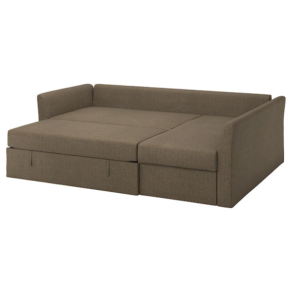 HOLMSUND - Corner sofa bed, Kilanda dove-grey - best price from Maltashopper.com 89516887