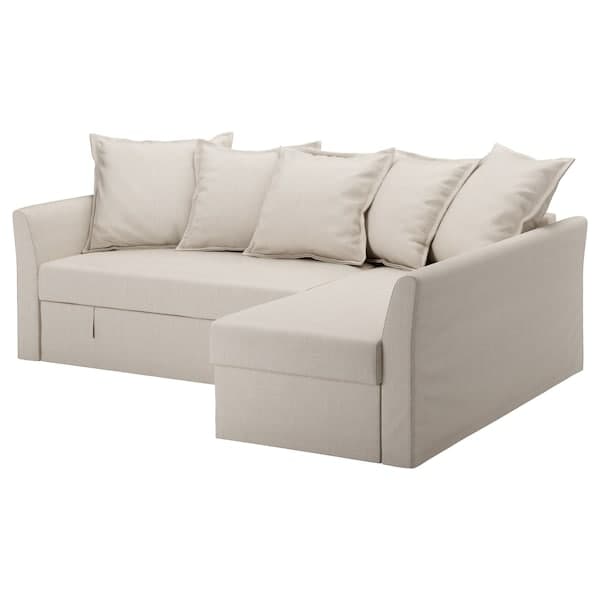HOLMSUND Corner sofa bed - Beige Nordvalla , - best price from Maltashopper.com 79150751