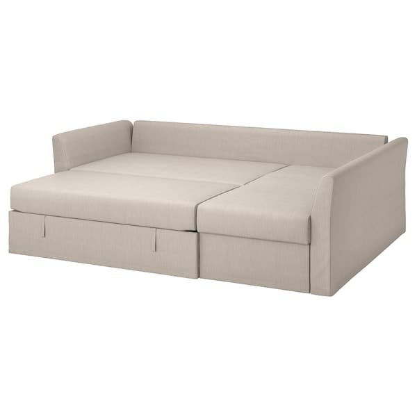 HOLMSUND Corner sofa bed - Beige Nordvalla , - best price from Maltashopper.com 79150751