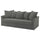 HOLMSUND - 3-seater sofa bed cover, Borgunda dark grey