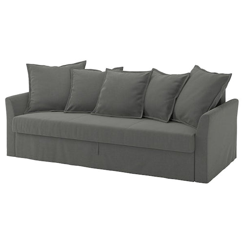 HOLMSUND - 3-seater sofa bed cover, Borgunda dark grey