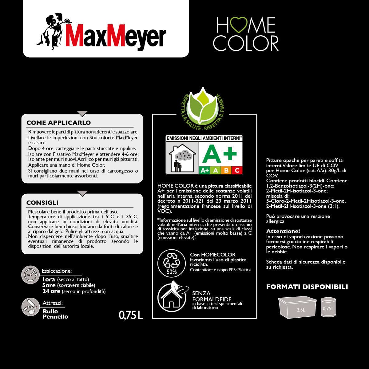 SILVER-GREY SUPERWASHABLE PAINT HOME COLOUR 750 ML