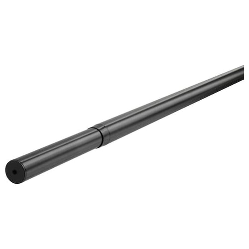HUGAD - Curtain rod, black, 210-385 cm