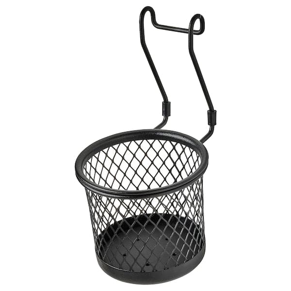 HULTARP - Container, black/mesh, 14x16 cm