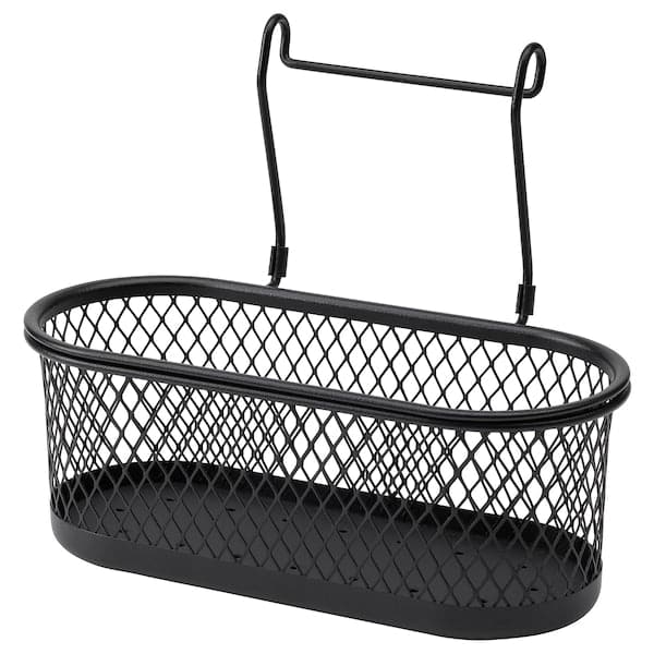 HULTARP - Container, black/mesh, 31x16 cm