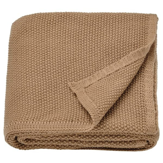 Ikea HUMLEMOTT - Throw, yellow-beige, 130x170 cm