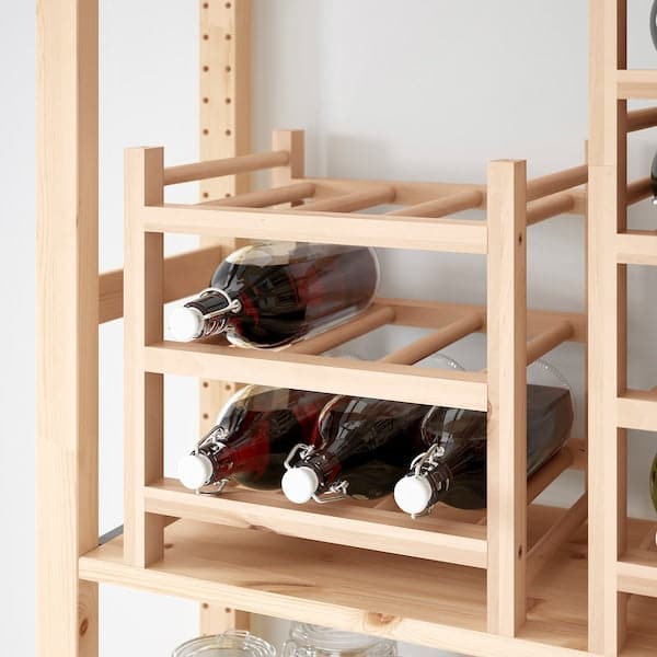 Ikea HUTTEN - 9-bottle wine rack, solid wood