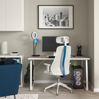 HUVUDSPELARE / MATCHSPEL - Gaming desk and chair, beige/white , - best price from Maltashopper.com 29490965