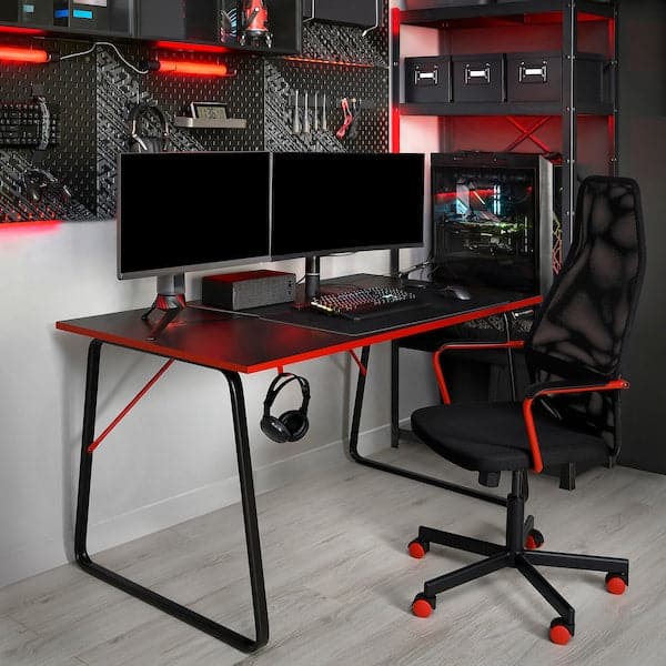 Ikea HUVUDSPELARE - Gaming desk, black, 140x80 cm