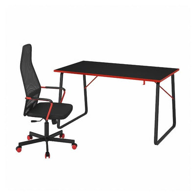 HUVUDSPELARE - Gaming desk and chair, black , - best price from Maltashopper.com 89490948