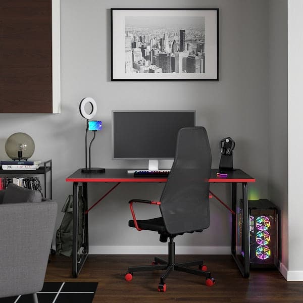 HUVUDSPELARE - Gaming desk and chair, black , - best price from Maltashopper.com 89490948