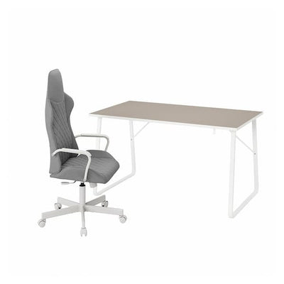HUVUDSPELARE / UTESPELARE - Gaming desk and chair, beige/grey , - best price from Maltashopper.com 69492769