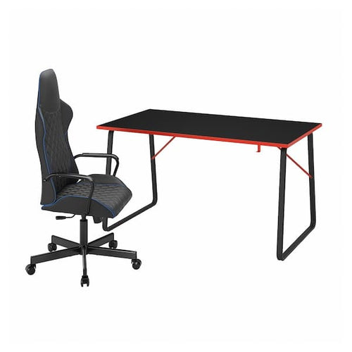 HUVUDSPELARE / UTESPELARE - Gaming desk and chair, black ,