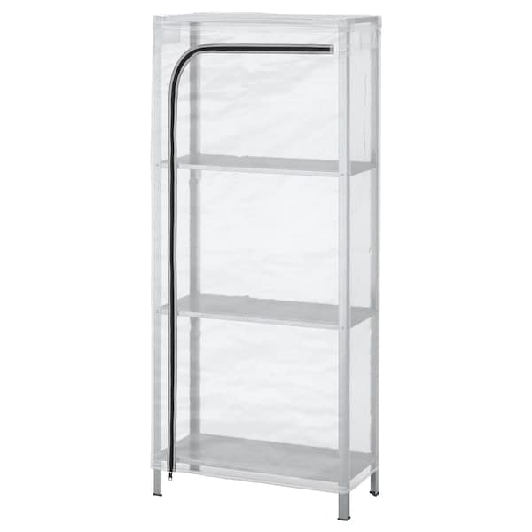 HYLLIS - Shelving unit with cover, transparent, 60x27x140 cm