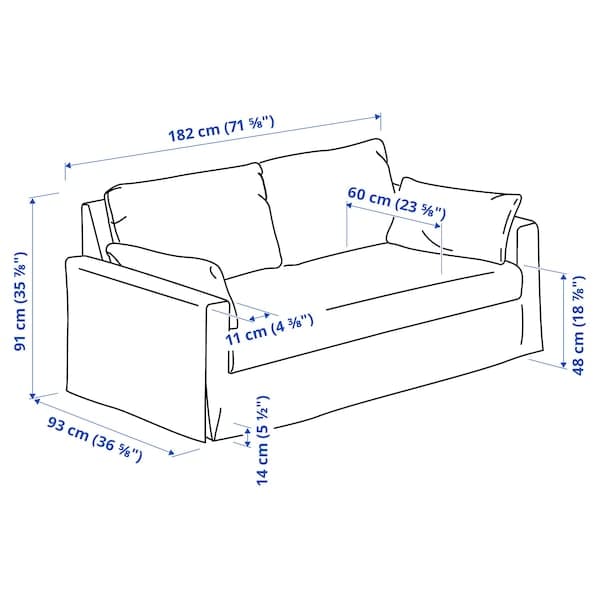 Ikea HYLTARP - 2-seater sofa, Gransel dove grey ,