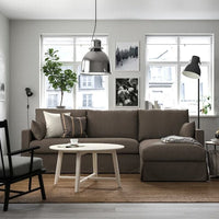 HYLTARP - 3-seater sofa/chaise-longue, right, Gransel dove-grey , - best price from Maltashopper.com 49495820