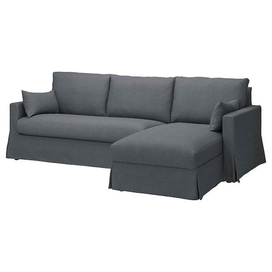 Ikea HYLTARP - 3-seater sofa/chaise-longue, right, Gransel grey ,
