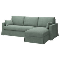 HYLTARP - 3-seater sofa/chaise-longue, right, Hemmesta grey-green , - best price from Maltashopper.com 49514970