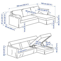 HYLTARP - 3-seater sofa/chaise-longue, right, Kilanda pale blue , - best price from Maltashopper.com 69495838