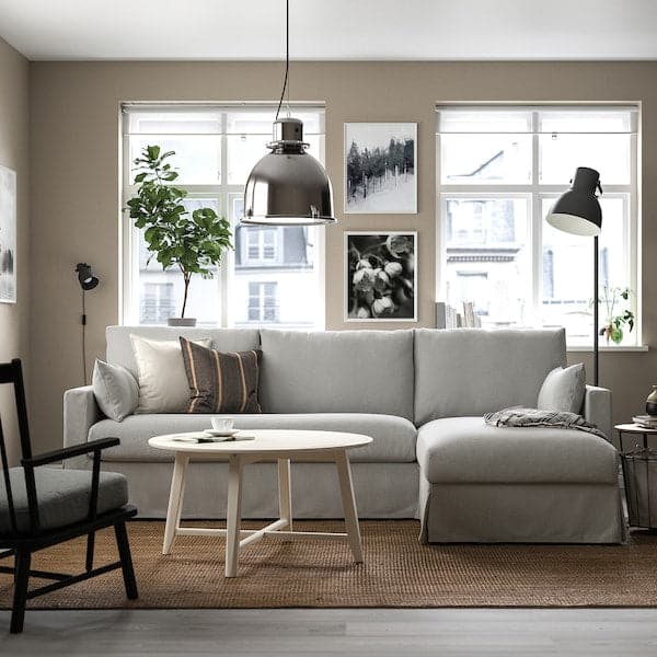 Ikea HYLTARP - 3-seater sofa/chaise-longue, right, Tallmyra white/black ,