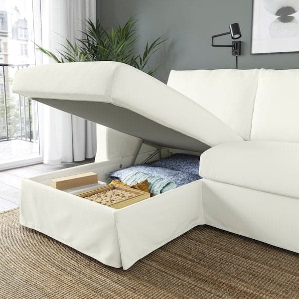 Ikea HYLTARP - 3-seater sofa/chaise-longue, left, Hallarp white ,