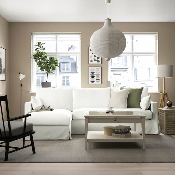 Ikea HYLTARP - 3-seater sofa/chaise-longue, left, Hallarp white ,