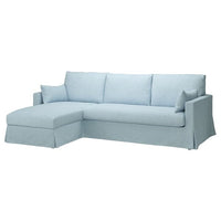 HYLTARP - 3-seater sofa/chaise-longue, left, Kilanda pale blue , - best price from Maltashopper.com 29489698