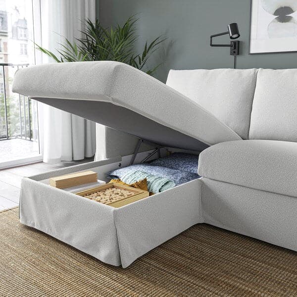 Ikea HYLTARP - 3-seater sofa/chaise-longue, left, Tallmyra white/black ,