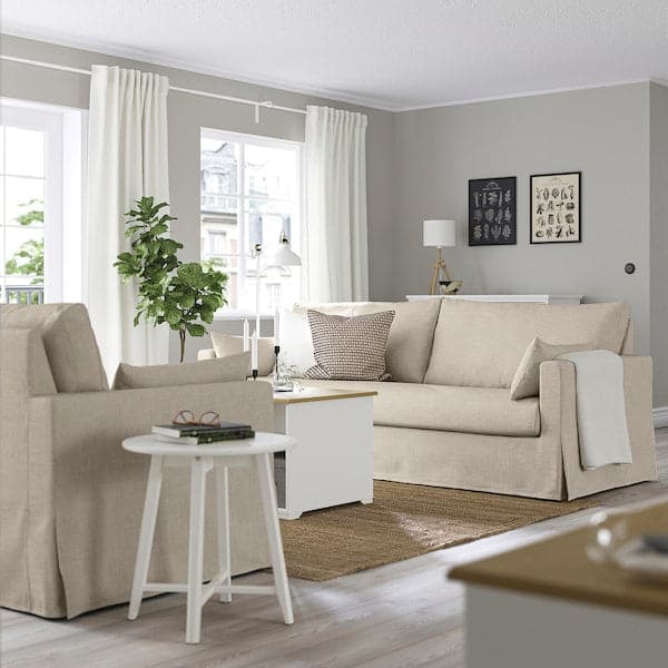 HYLTARP - 3-seater sofa, Hemmesta light beige , - best price from Maltashopper.com 49495863