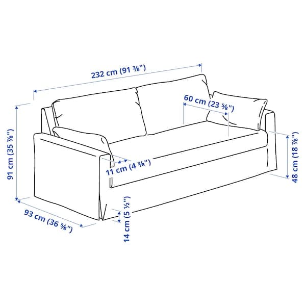 HYLTARP - 3-seater sofa, Kilanda pale blue , - best price from Maltashopper.com 19489646