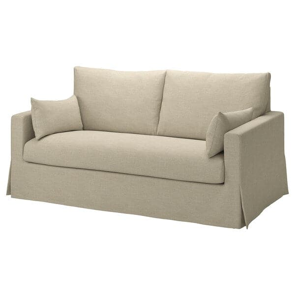 HYLTARP - 2-seater sofa bed, Hemmesta light beige , - best price from Maltashopper.com 49514871