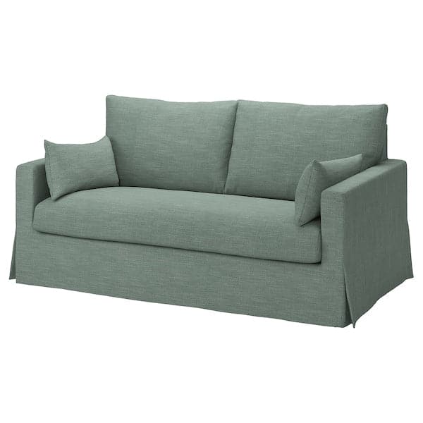 HYLTARP - 2-seater sofa bed, Hemmesta grey-green , - best price from Maltashopper.com 69514865