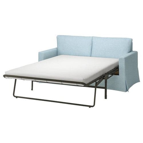 HYLTARP - 2-seater sofa bed, Kilanda pale blue ,