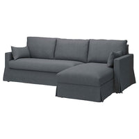 HYLTARP cover f 3-seat sofa w ch lng, right, Gransel grey