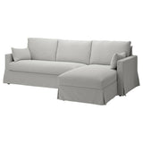 HYLTARP cover f 3-seat sofa w ch lng, right, Tallmyra white/black