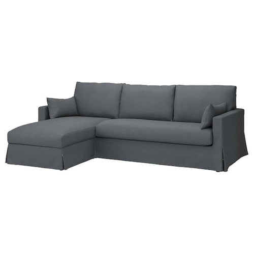 HYLTARP - Sofa cover 3 p/chaise-longue left, Gransel grey ,