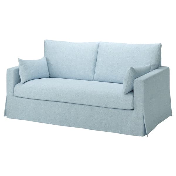 HYLTARP - 2-seater sofa cover, Kilanda pale blue ,