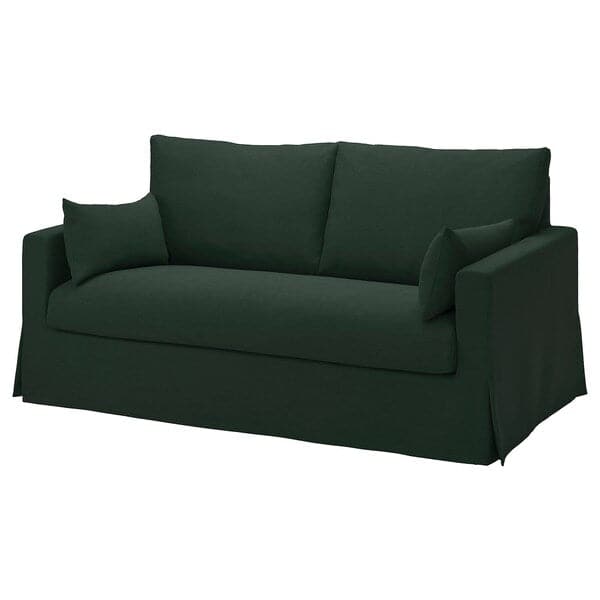 HYLTARP - 2-seater sofa cover, Tallmyra dark green , - best price from Maltashopper.com 60566509