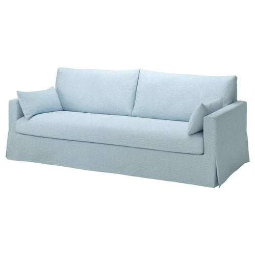 HYLTARP - 3-seater sofa cover, Kilanda pale blue ,