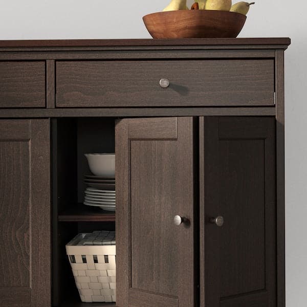 IDANÄS - Sideboard, dark brown stained, 124x50x95 cm - best price from Maltashopper.com 50496022