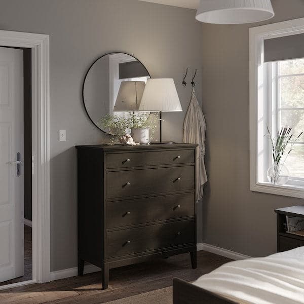 Ikea IDANÄS - Chest of 4 drawers, dark brown stained, 104x118 cm