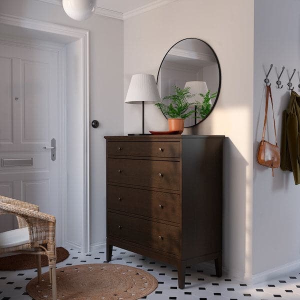 IDANÄS - Chest of 4 drawers, dark brown stained, 104x118 cm - best price from Maltashopper.com 90458768